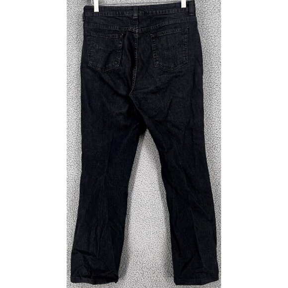 St Johns Bay Mid Rise Black Jeans Stretch Boot Cut Women's Size 12 - Picture 9 of 11